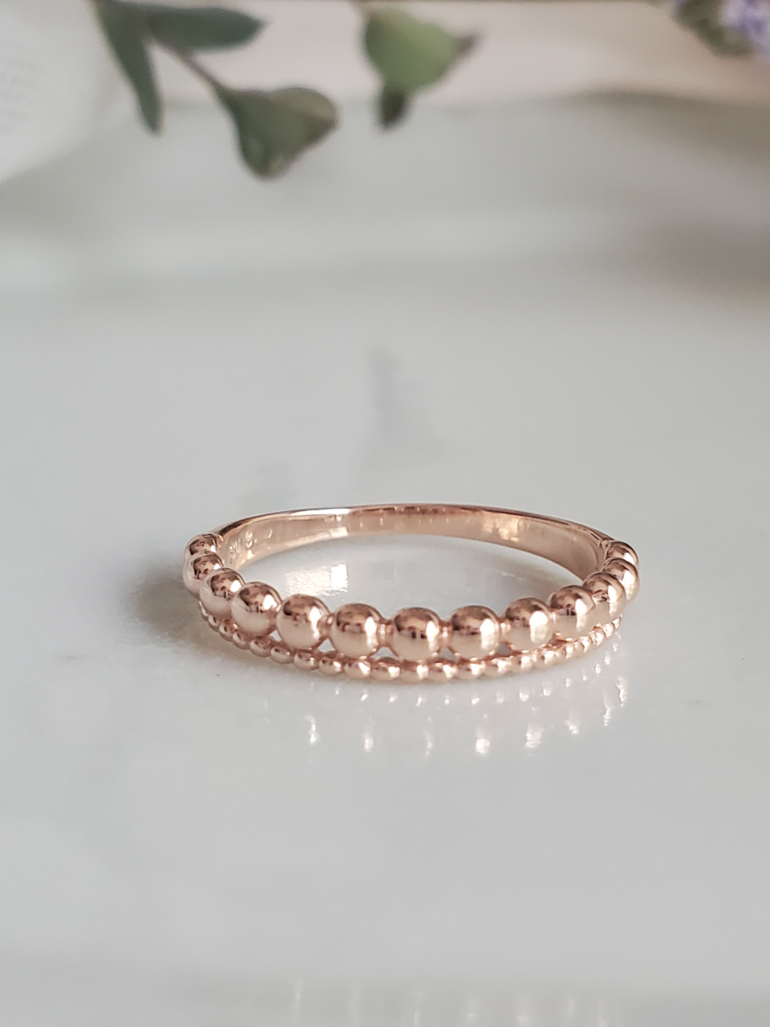 つぶつぶ　ドットリング　２連リングSV925ピンクゴールド　RS-63 重ね付きにぴったり
