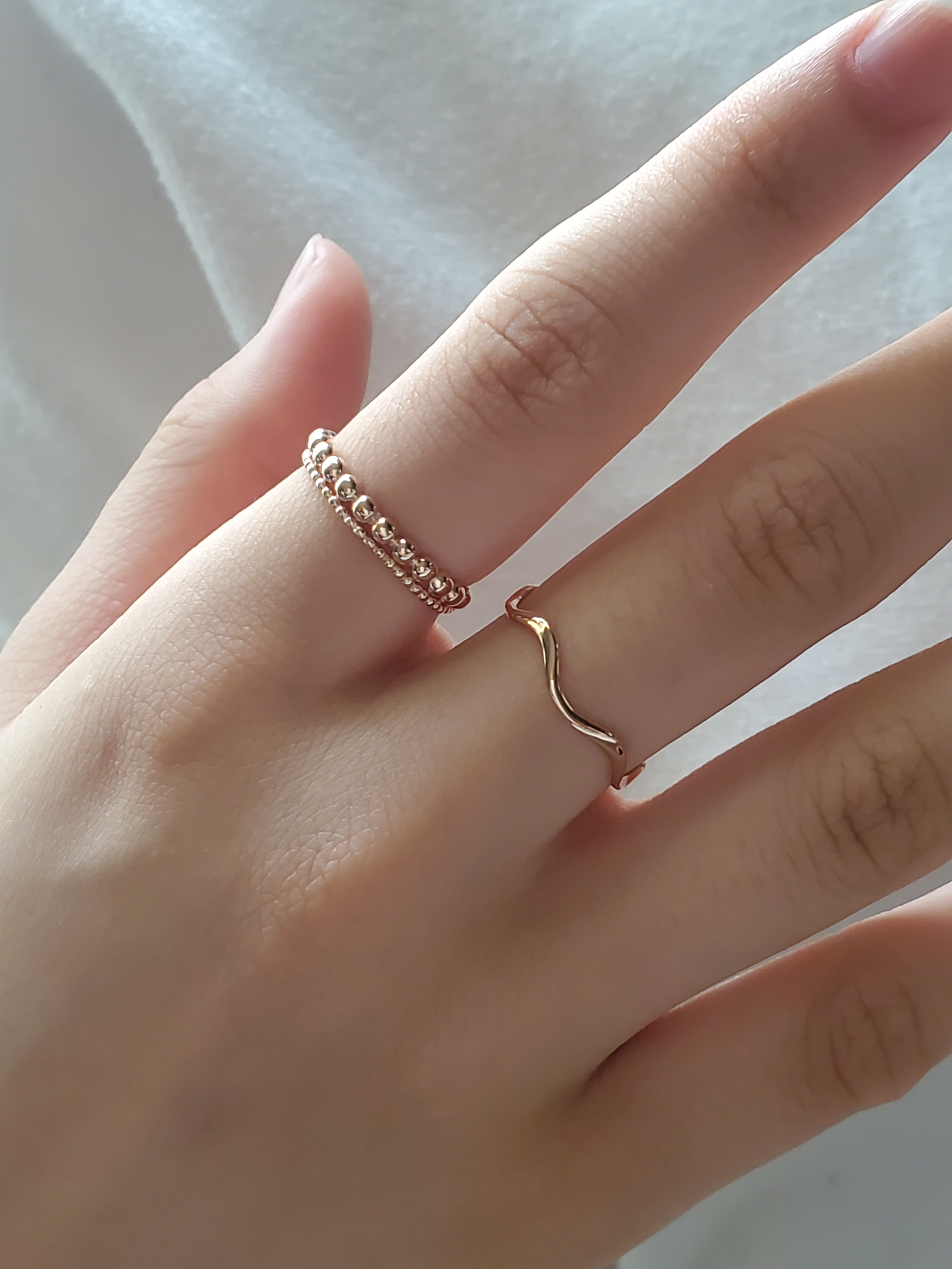 つぶつぶ　ドットリング　２連リングSV925ピンクゴールド　RS-63 重ね付きにぴったり