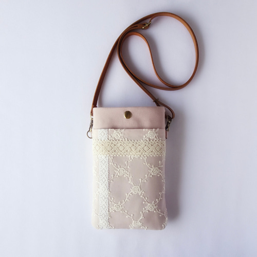 リクエスト＊ロラライハリス♡一面シルバーライン刺繍サコッシュ♡スマホポーチ♡