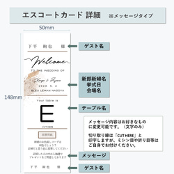 エスコートカードメッセージタイプ 60円/枚 結婚式 2枚目の画像
