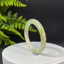 蛇紋玉手鐲 54+MM 青提奶蓋 冰潤 黃綠白 岫玉手環 細膩圓融 半山半水 第2張的照片