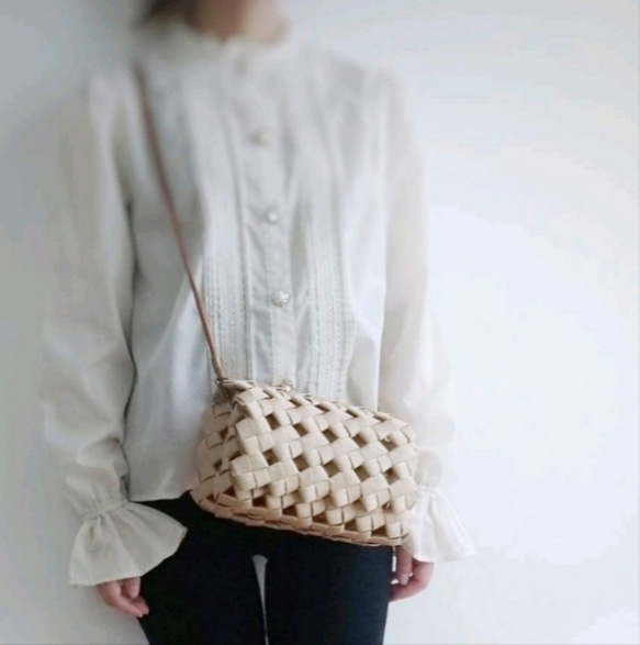 秋風恋し 大人かごバッグ ショルダー きなり beige ギフト 浴衣