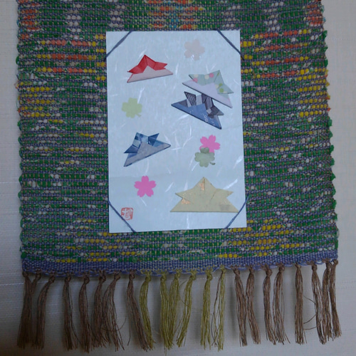 裂き織りタペストリー 鯉のぼり 壁掛けラック・ウォールシェルフ