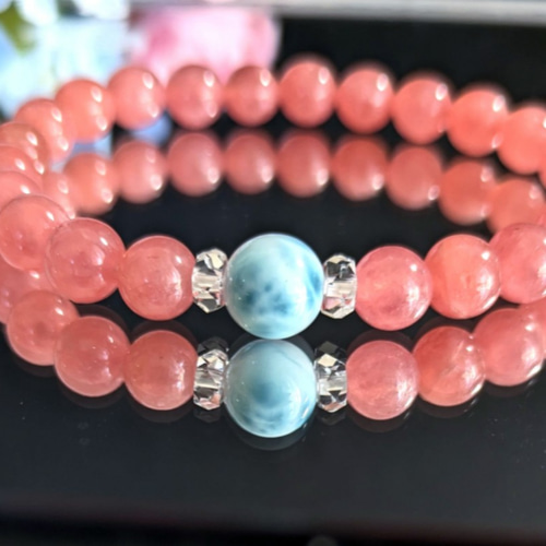 お買い得商店街 ✿美麗ブルーラリマー9.5 mm❨カリブ海の宝石❩高発色インカ アクセサリー