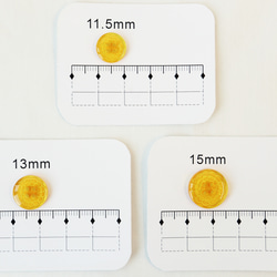 クリアフラワーボタンD　オレンジ　11.5mmまたは13mmまたは15mm 8枚目の画像