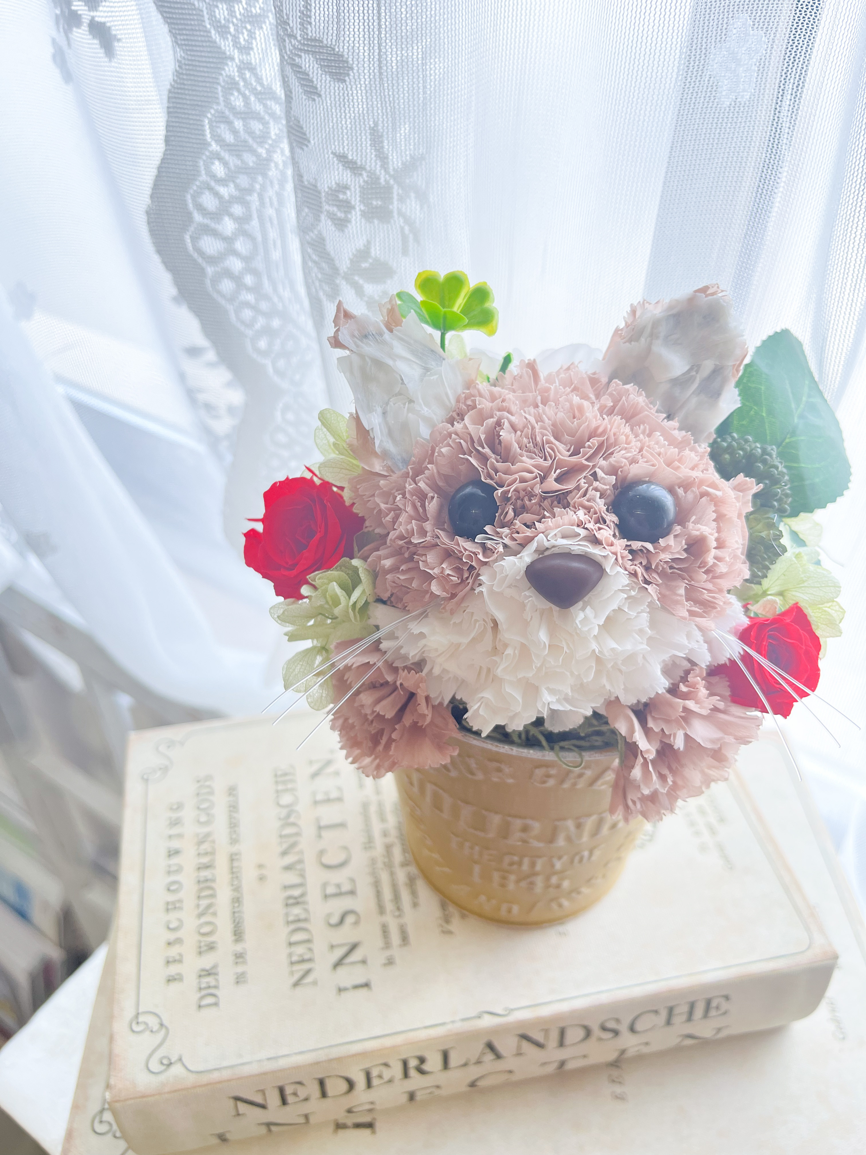 【送料無料】カーネーションの猫　【レギュラーサイズ】フラワーペット　アニマルフラワー