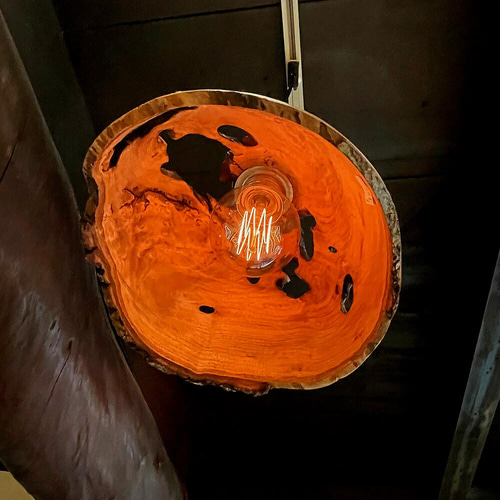 生木の栗のペンダントライト・ウロ穴大 シーリングライト・ペンダント