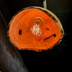 生木の栗のペンダントライト・ウロ穴あり 4枚目の画像