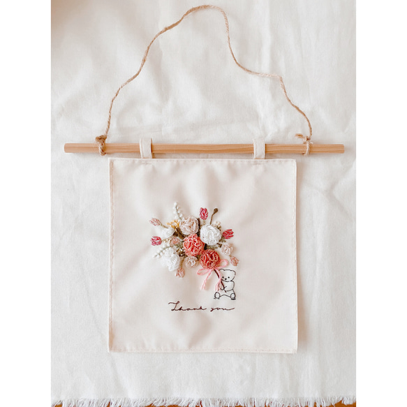 母の日刺繍タペストリー・おしゃれインテリア・手刺繍 タペストリー