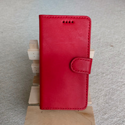 iphone13 手帳型ケース　レザー　赤 1枚目の画像
