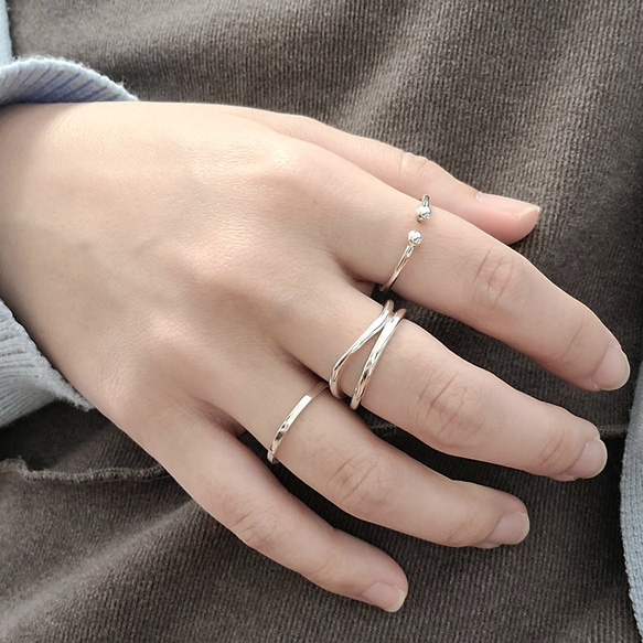 【Outfit SET】3 Simple Silver RINGs / SV925 ≪送料無料≫ 11枚目の画像