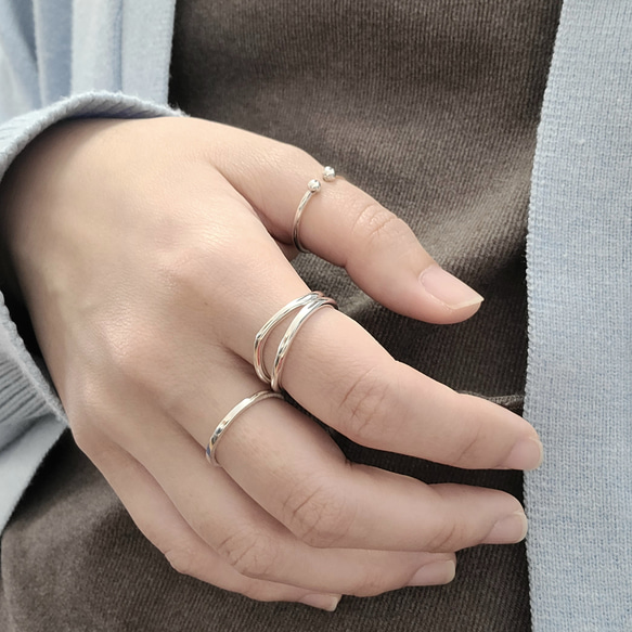 【Outfit SET】3 Simple Silver RINGs / SV925 ≪送料無料≫ 5枚目の画像