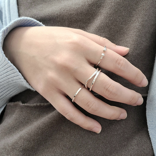 Outfit SET】3 Simple Silver RINGs / SV925 ≪送料無料≫ 指輪 