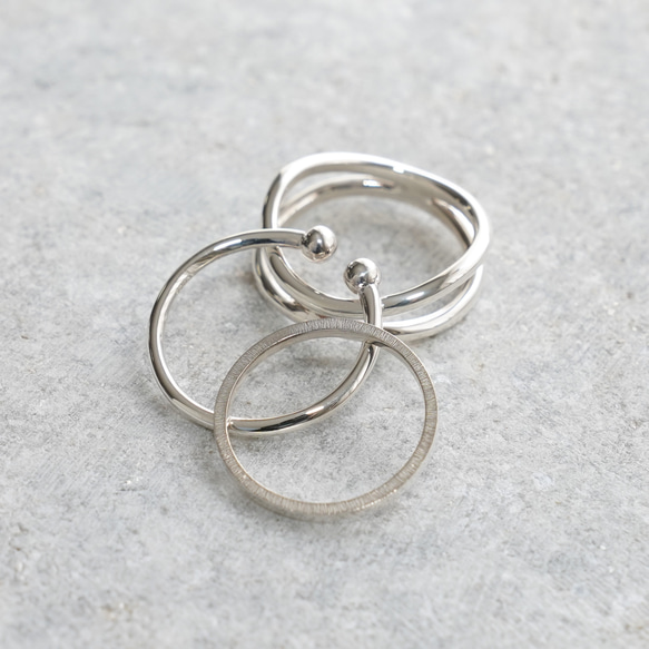 【Outfit SET】3 Simple Silver RINGs / SV925 ≪送料無料≫ 2枚目の画像