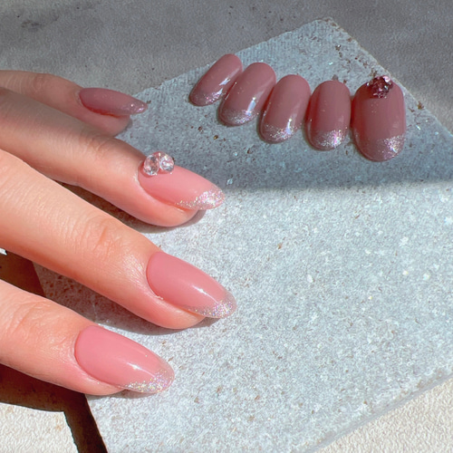 送料無料！サイズオーダーネイルチップ♡マグネットフレンチデザイン  