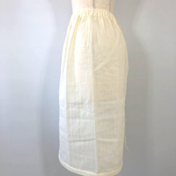 ペチコート　ダブルガーゼ　ゴムウエスト　57cm丈　クリーム色　インナースカート　アンダースカート 6枚目の画像