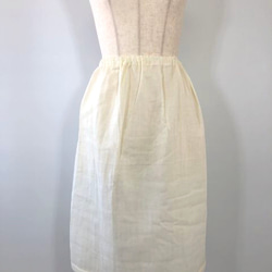 ペチコート　ダブルガーゼ　ゴムウエスト　57cm丈　クリーム色　インナースカート　アンダースカート 2枚目の画像