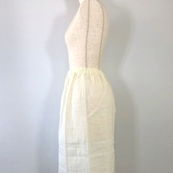 ペチコート　ダブルガーゼ　ゴムウエスト　57cm丈　クリーム色　インナースカート　アンダースカート 5枚目の画像