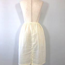 ペチコート　ダブルガーゼ　ゴムウエスト　57cm丈　クリーム色　インナースカート　アンダースカート 3枚目の画像