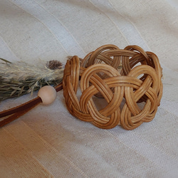 ラタン(藤)の淡路結びのバングル 珈琲