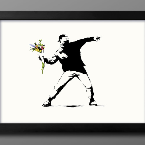 バンクシ-絵画　額装　ア-ト　インテリアア-ト布印刷ポスター　美術品　絵画　傑作 ❤️バンクシ-絵画 額装 ア-ト インテリアア-ト布ポスター 美術