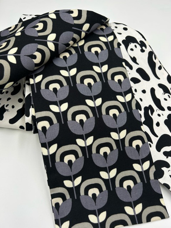 4440 棉半寬腰帶熊貓圖案華麗水引 3 件套串珠 Obijime 第5張的照片