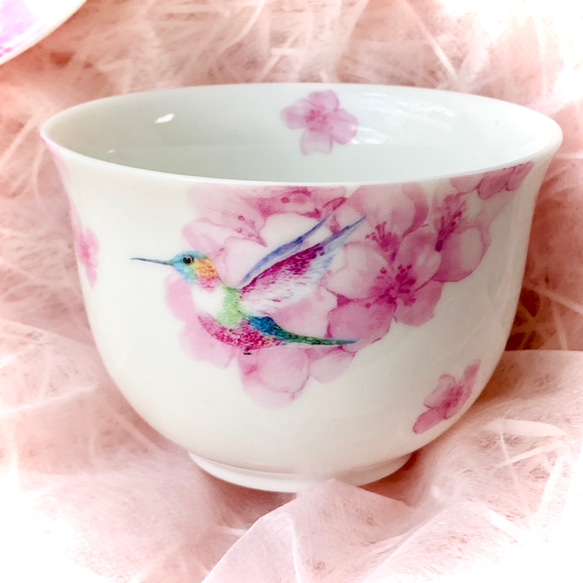 桜蜜と小鳥のお茶碗セット/飯茶碗・湯のみ・豆皿・(箸置き) 4枚目の画像