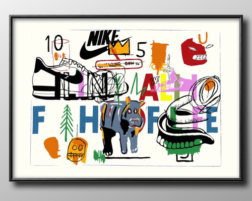 12764□ポスター 絵画 A3サイズ『バスキア ナイキ スニーカー 12764□ポスター 絵画 A3サイズ『バスキア ナイキ スニーカー