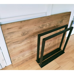 組立式☆ダイニングテーブル(単品)☆W150cm☆アイアン脚☆ダークウォルナット☆ワトコオイル☆ネジ・スパナ付☆ 7枚目の画像