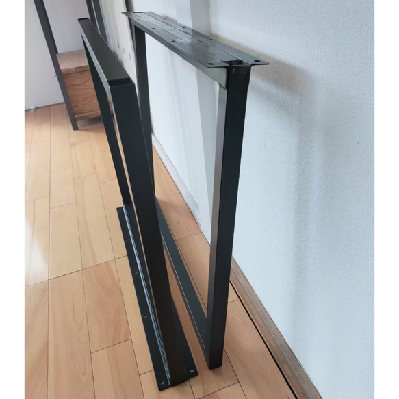 組立式☆ダイニングテーブル(単品)☆W150cm☆アイアン脚☆ダークウォルナット☆ワトコオイル☆ネジ・スパナ付☆ 8枚目の画像