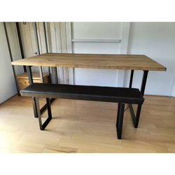 組立式☆ダイニングテーブル＆イスセット☆レザークッション☆アイアン脚☆ダークウォルナット☆ネジ・スパナ付☆ 3枚目の画像