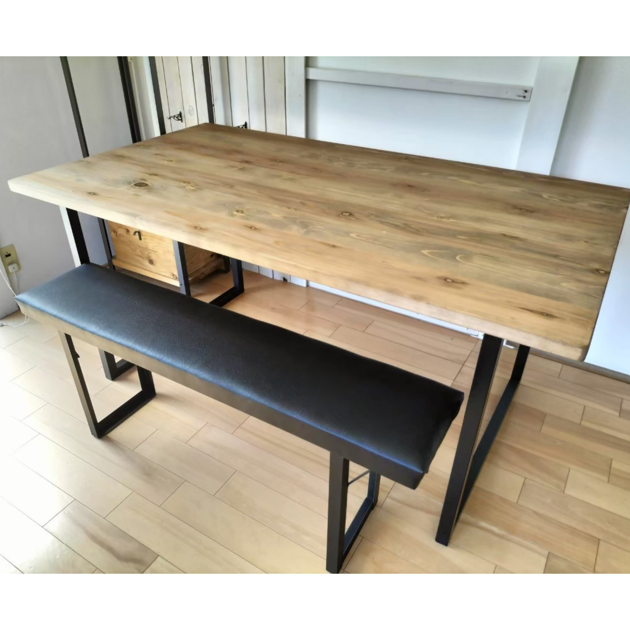 最も優遇 組立式 ダイニングテーブル＆イスセット レザークッション