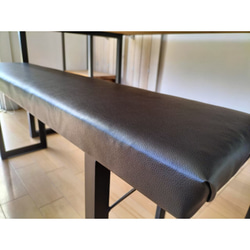 組立式☆ダイニングテーブル＆イスセット☆レザークッション☆アイアン脚☆ダークウォルナット☆ネジ・スパナ付☆ 7枚目の画像