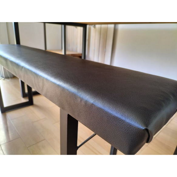 組立式☆ダイニングテーブル＆イスセット☆レザークッション☆アイアン脚☆ダークウォルナット☆ネジ・スパナ付☆ 7枚目の画像