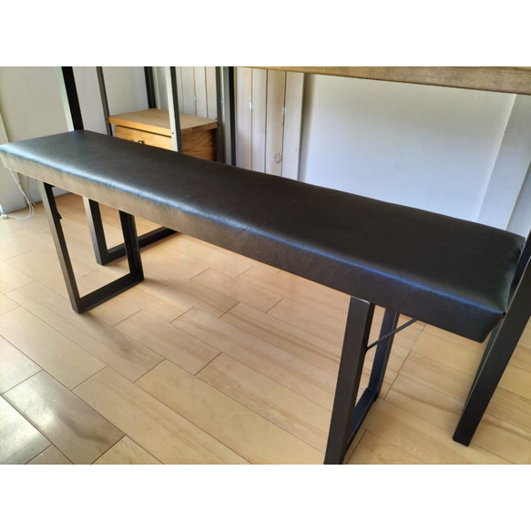 組立式☆ダイニングテーブル＆イスセット☆レザークッション☆アイアン脚☆ダークウォルナット☆ネジ・スパナ付☆ 5枚目の画像