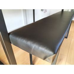 組立式☆ダイニングテーブル＆イスセット☆レザークッション☆アイアン脚☆ダークウォルナット☆ネジ・スパナ付☆ 6枚目の画像