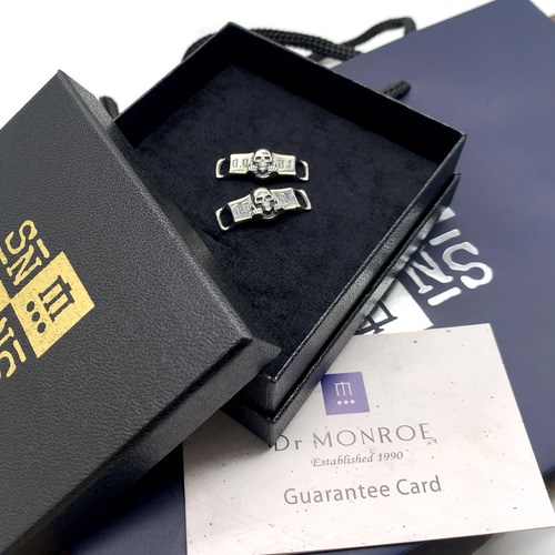 スカル シューレース チャーム/シルバー925/バイク/ブーツ用