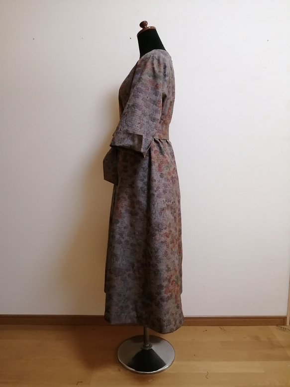 SOLD　着物リメイク　ワンピース　紬 