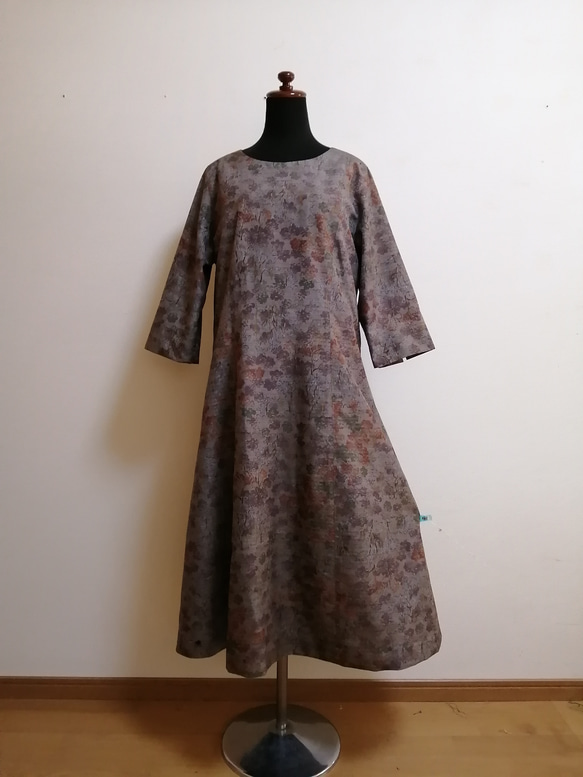 SOLD　着物リメイク　ワンピース　紬 