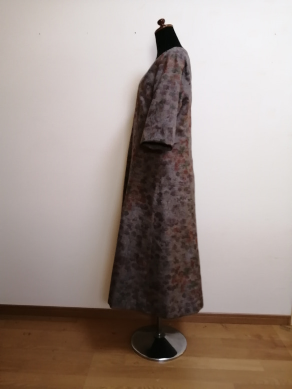 SOLD　着物リメイク　ワンピース　紬 
