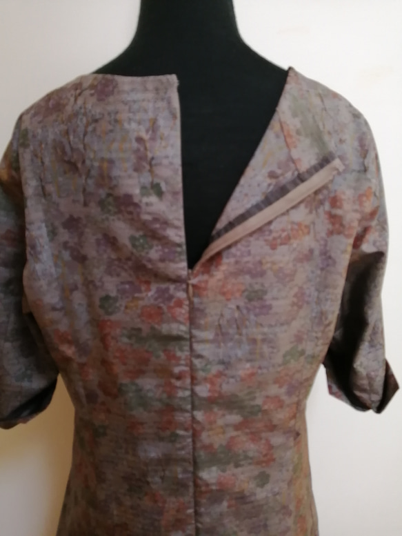 SOLD　着物リメイク　ワンピース　紬 