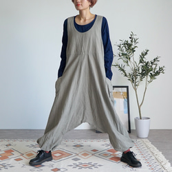 Sarouel 背帶褲/卡其色/Mikawa Textile 第6張的照片