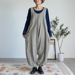 Sarouel 背帶褲/卡其色/Mikawa Textile 第9張的照片