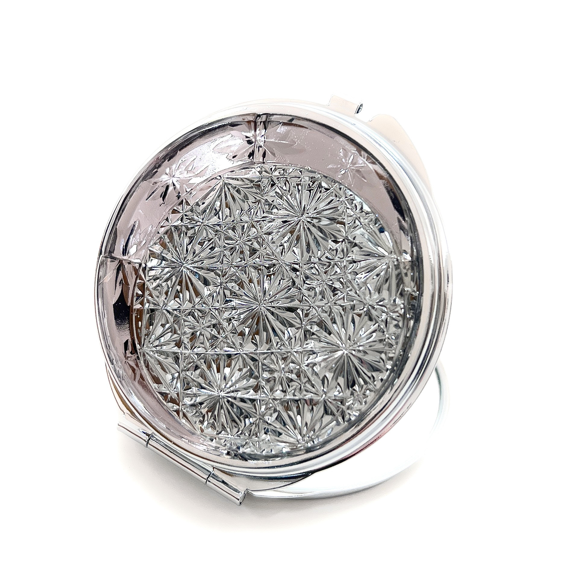 東京切子コンパクトミラー　月姫　アメジスト　 Silver