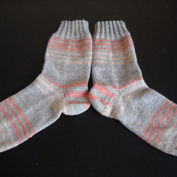 ＊母の日セール＊　手編みの靴下　コットンと竹繊維を含んだ糸で編んだ靴下（女性用） 2枚目の画像