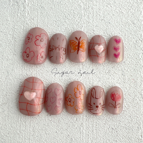 ネイルチップ✳︎落書きネイル✳︎ ネイルチップ（つけ爪