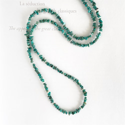 長項鍊，飾有微小的天然綠松石罌粟珍珠，也可用作手鍊。 第6張的照片
