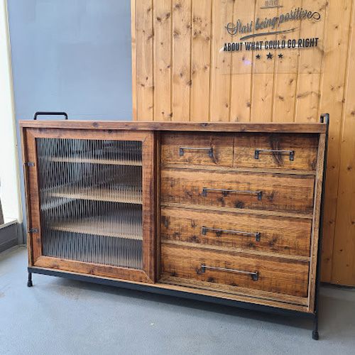 SIDE OPEN CABINET 140 片開き男前キャビネット/レンジ台/食器棚