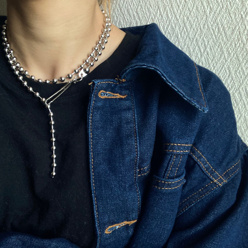 かな様　ロングボールチェーン ーロングフックボールチェーンネックレスー サージカル