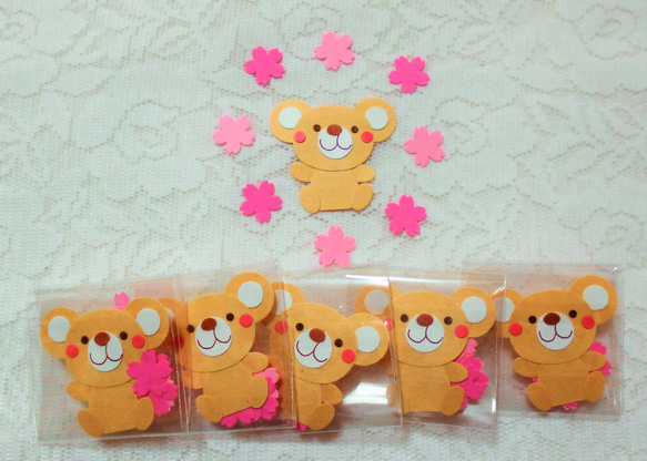 動物＊単品クラフトパンチセット（6個）*白くまさん*お花*桜*フラワー*アルバム 1枚目の画像